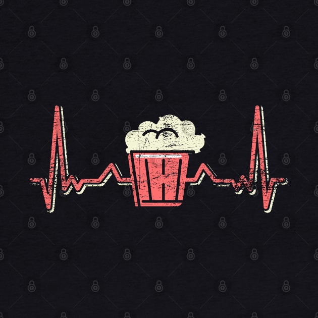 Popcorn Heartbeat Retro Watching Movies by ShirtsShirtsndmoreShirts